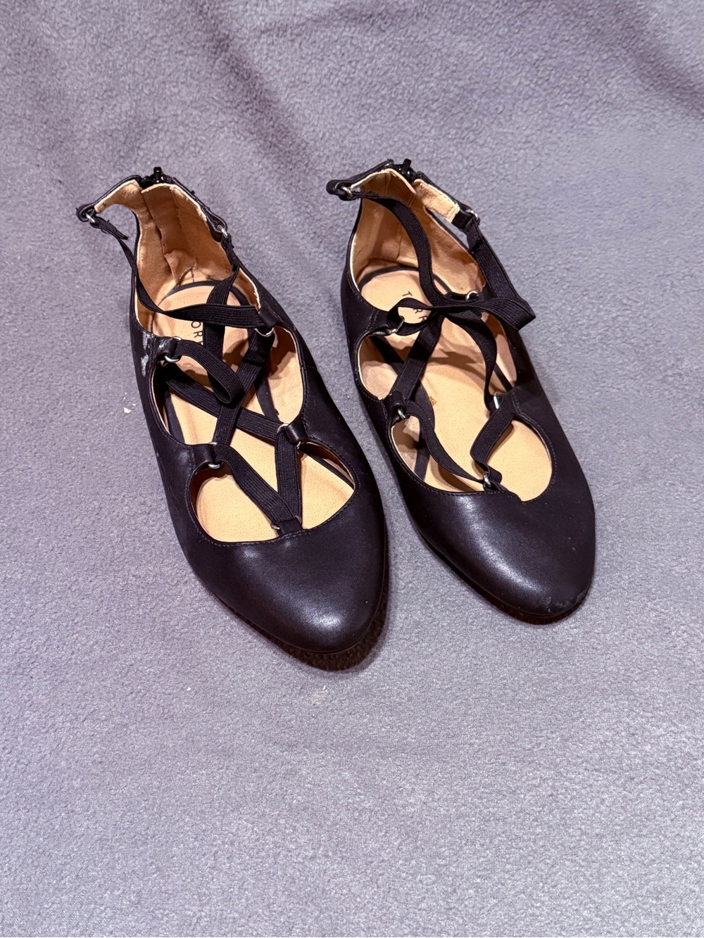 TORRID Black Lace-Up Pointed Ballet Flats